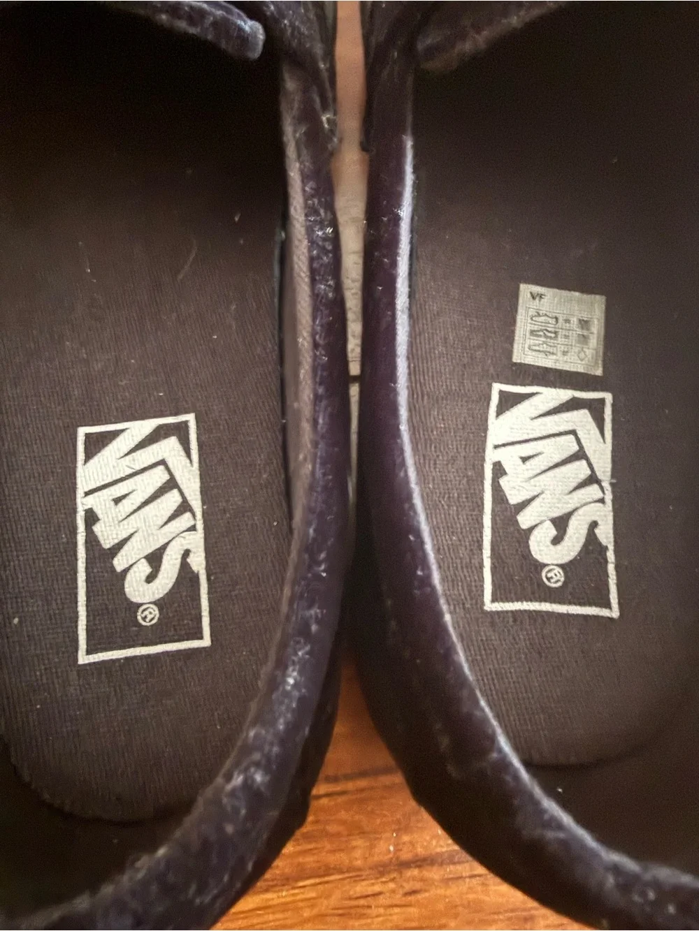 Vans Black Velvet Penny Loafers